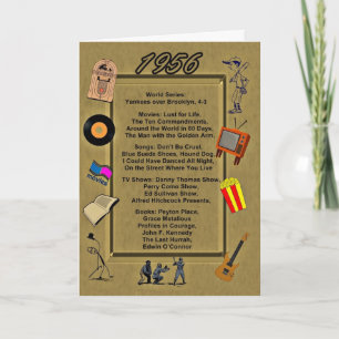 1956 Great Events Birthday Card Kaart