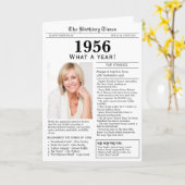 1956 Newspaper Birthday card Kaart (Gele Bloem)