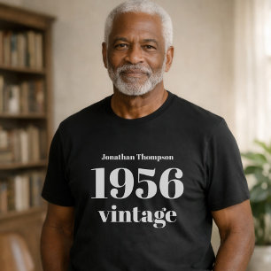 1956 Vintage Naam Zwart 70ste Verjaardagsfeestje T-shirt
