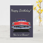 1957 57 Classic Car Verjaardag Kaart (Gele Bloem)