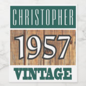 1957 Année de naissance Étiquette de vin (Étiquettes simples)