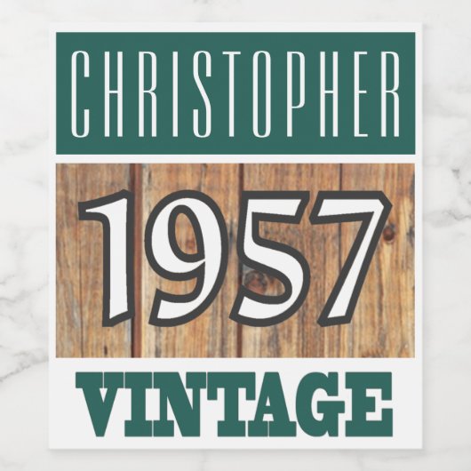 1957 Année de naissance Étiquette de vin (Étiquettes simples)