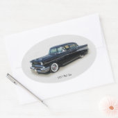 1957 Bel Air 4 Deursticker Ovale Sticker (Envelop)