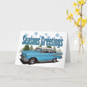 1957 Bel Air met sneeuw Kaart (Gele Bloem)