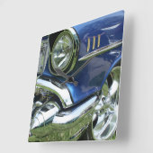1957 Blauwe Chevy aangepaste auto Vierkante Klok (Hoek)