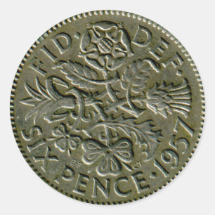 1957 Britse sixpence sticker