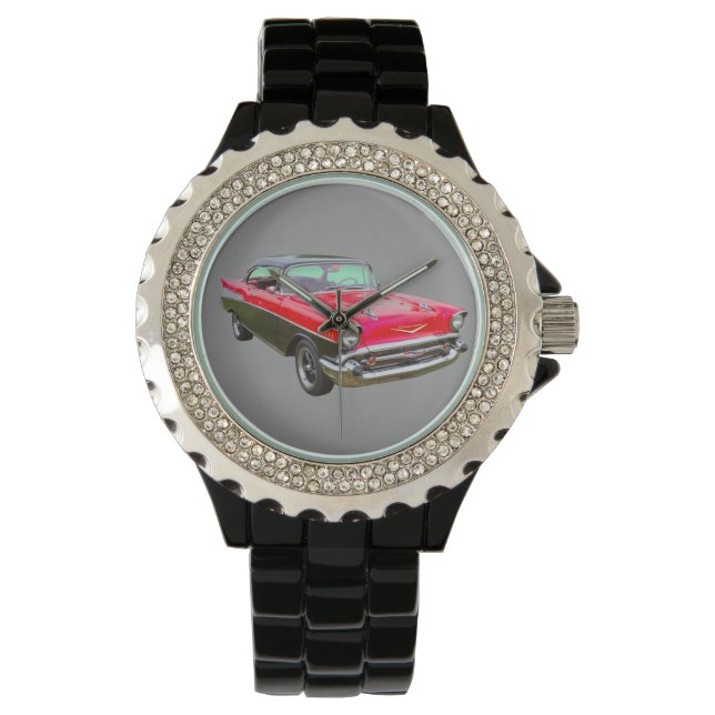 1957 Chevrolet Bel Air Klassieke auto Horloge (Voorkant)