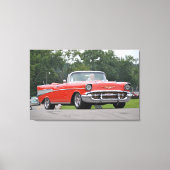 1957 Chevrolet Convertible rood met aangepaste wie Canvas Afdruk (Voorkant)