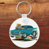 1957 Chevy 150-210 Blauwgroen auto Sleutelhanger (Voorkant)