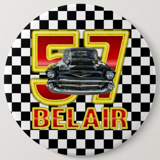 1957 Chevy Bel Air Button. Ronde Button 6,0 Cm (Voorkant)