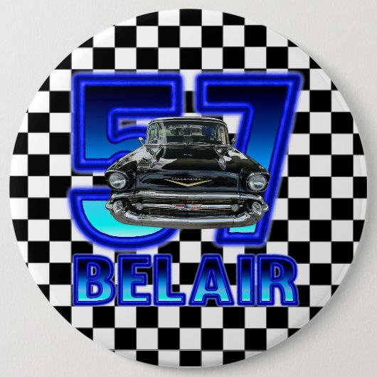 1957 Chevy Bel Air Button. Ronde Button 6,0 Cm (Voorkant)