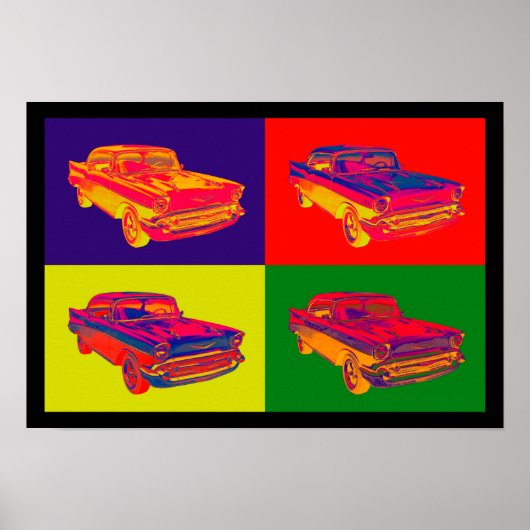 1957 Chevy Bel Air Pop Art Poster (Voorkant)