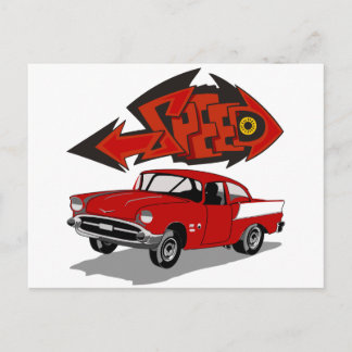 1957 Chevy met grafitti Text Speed Briefkaart