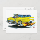 1957 Chevy Nomad Yellow Car Briefkaart (Voorkant / Achterkant)