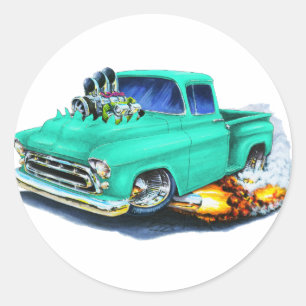 1957 Chevy Pickup Seafoam Green Ronde Sticker