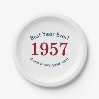 1957 Het beste jaar ooit 60e verjaardagsfeest Vier Papieren Bordje