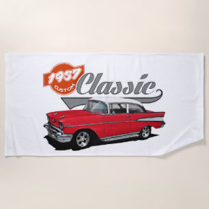 1957 Klassieke Amerikaanse auto Strandlaken