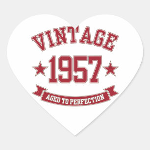 1957 ouder aan perfectie hart sticker