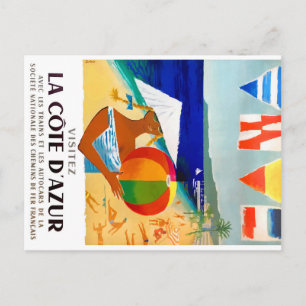 1957 Visitez La Cote d'Azur, Frans reisbureau Briefkaart