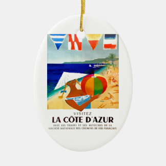 1957 Visitez La Cote d'Azur, Frans reisbureau Keramisch Ornament