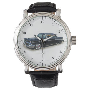 1957 zwarte Bel Air 4-deuromening Horloge