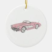 1958 Chevy Corvette Christmas Ornament (Voorkant)
