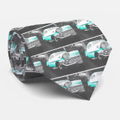 1958 chevy impala felblauw klassieke auto stropdas (Opgerold)