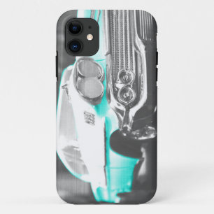 1958 chevy impala helderblauwe klassieker iPhone 11 hoesje