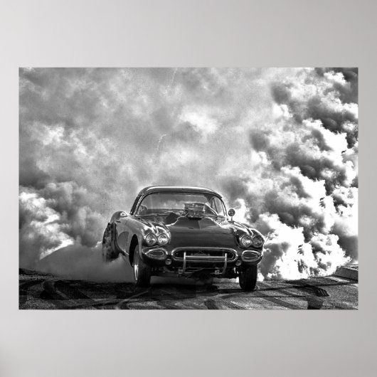 1958 corvette brandwonden poster (Voorkant)