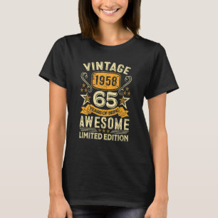 1958, gemaakt in 1958 65e verjaardag 65 jaar o t-shirt