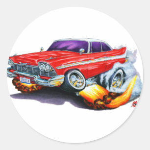 1958 Plymouth Fury rode auto Ronde Sticker