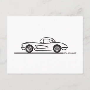 1959 1960 Chevrolet Corvette Hardtop Briefkaart