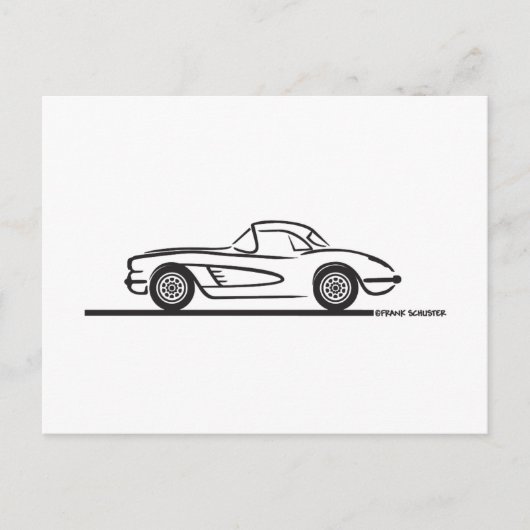 1959 1960 Chevrolet Corvette Hardtop Briefkaart (Voorkant)