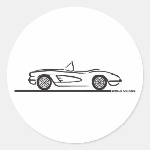 1959 1960 Chevrolet Corvette Ronde Sticker