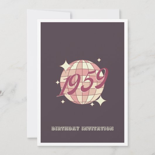 1959 65e 66e verjaardag retro Uitnodiging (Achterkant)
