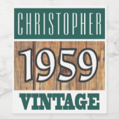 1959 Année de naissance Étiquette de vin (Étiquettes simples)