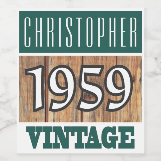 1959 Année de naissance Étiquette de vin (Étiquettes simples)