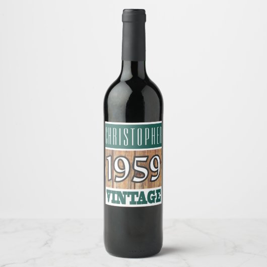 1959 Année de naissance Étiquette de vin (Devant)
