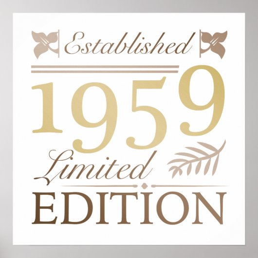 1959 Geboortedag van de vrouw Poster (Voorkant)