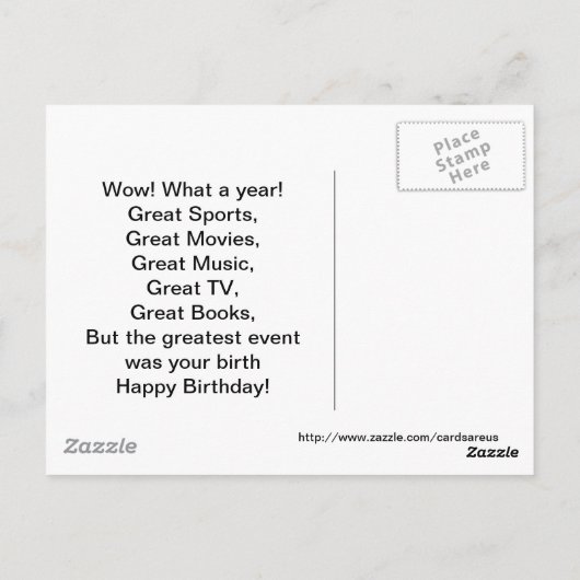 1959 Grands événements Carte d'anniversaire (Dos)