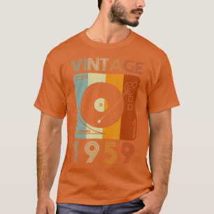1959 Retro Record Player Verjaardag Vinyl T-shirt