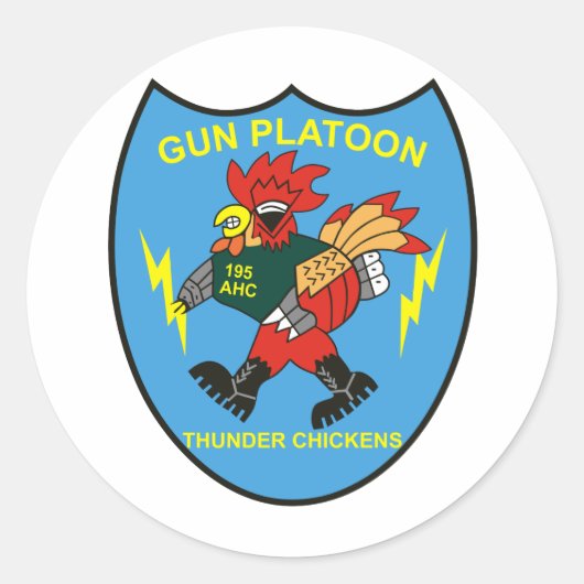 195th Assault Helikopter Co Ronde Sticker (Voorkant)