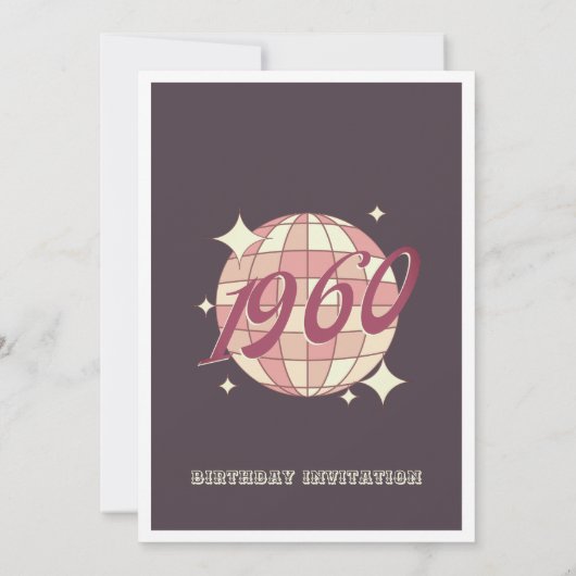 1960 64e 65e verjaardag retro Uitnodiging (Achterkant)