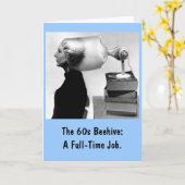 1960 Beauty Shop Wenskaart (blauw) Kaart (Gele Bloem)