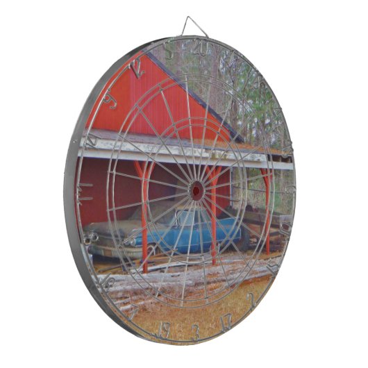 1960 BLUE SADAND DEVILLE Antiek auto Dartbord (Voorkant Links)