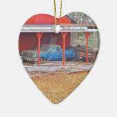 1960 BLUE SADAND DEVILLE Antiek auto Keramisch Ornament (Links)