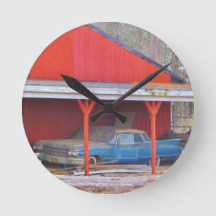 1960 BLUE SADAND DEVILLE Antiek auto Ronde Klok