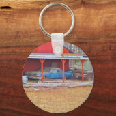 1960 BLUE SADAND DEVILLE Antiek auto Sleutelhanger (Voorkant)