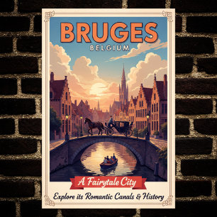 1960 Bruges, Belgique Poster Vintage voyage