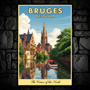1960 Brugge, België Vintage Travel Poster